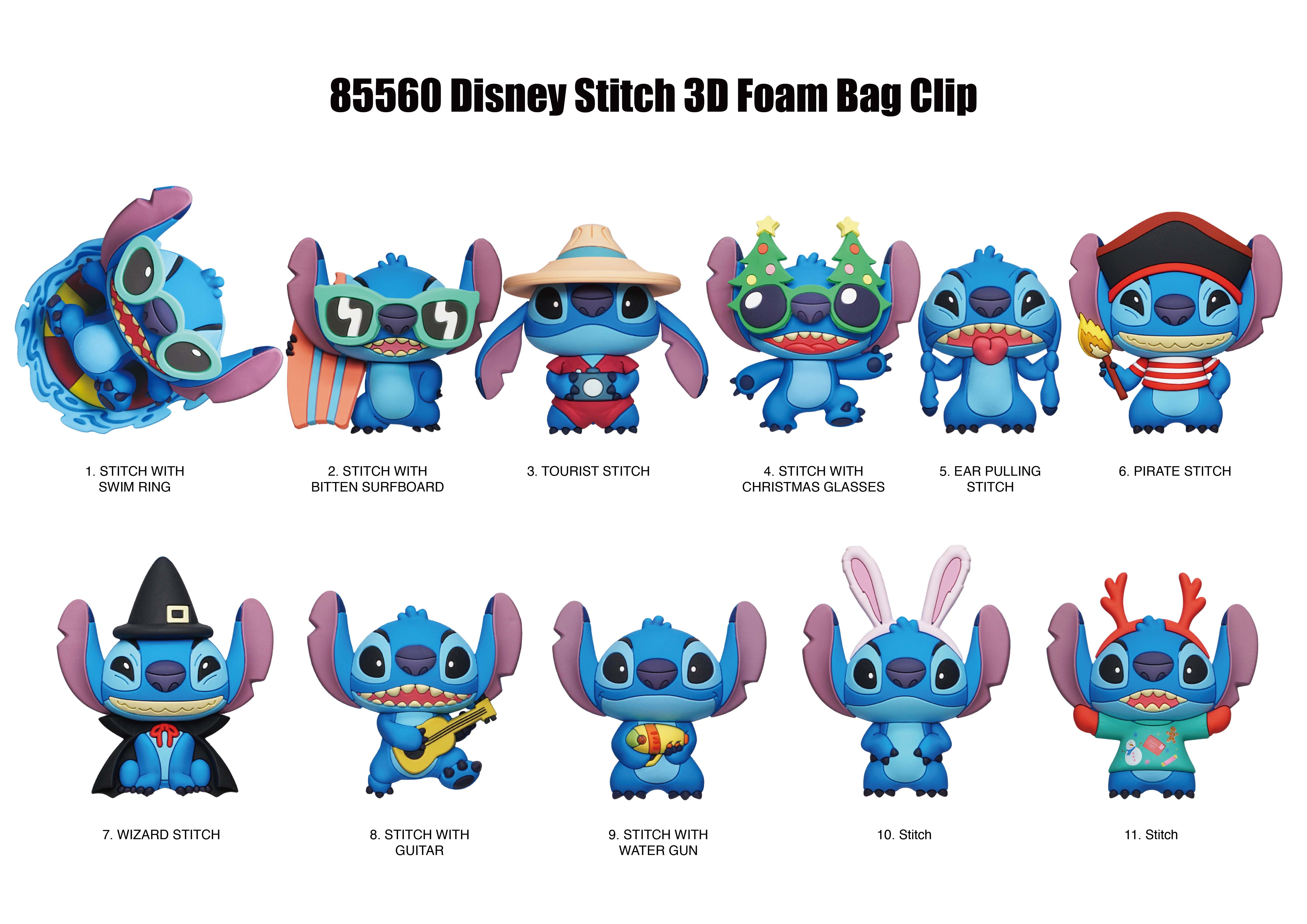 STITCH IN COSTUME - Exclusive 3 - 3D Foam Bag Clip (Display 24 Pcs)