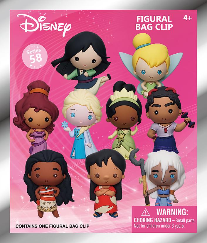 DISNEY GIRLS POWER - Series 57 - 3D Foam Bag Clip (Display 24 Pcs)