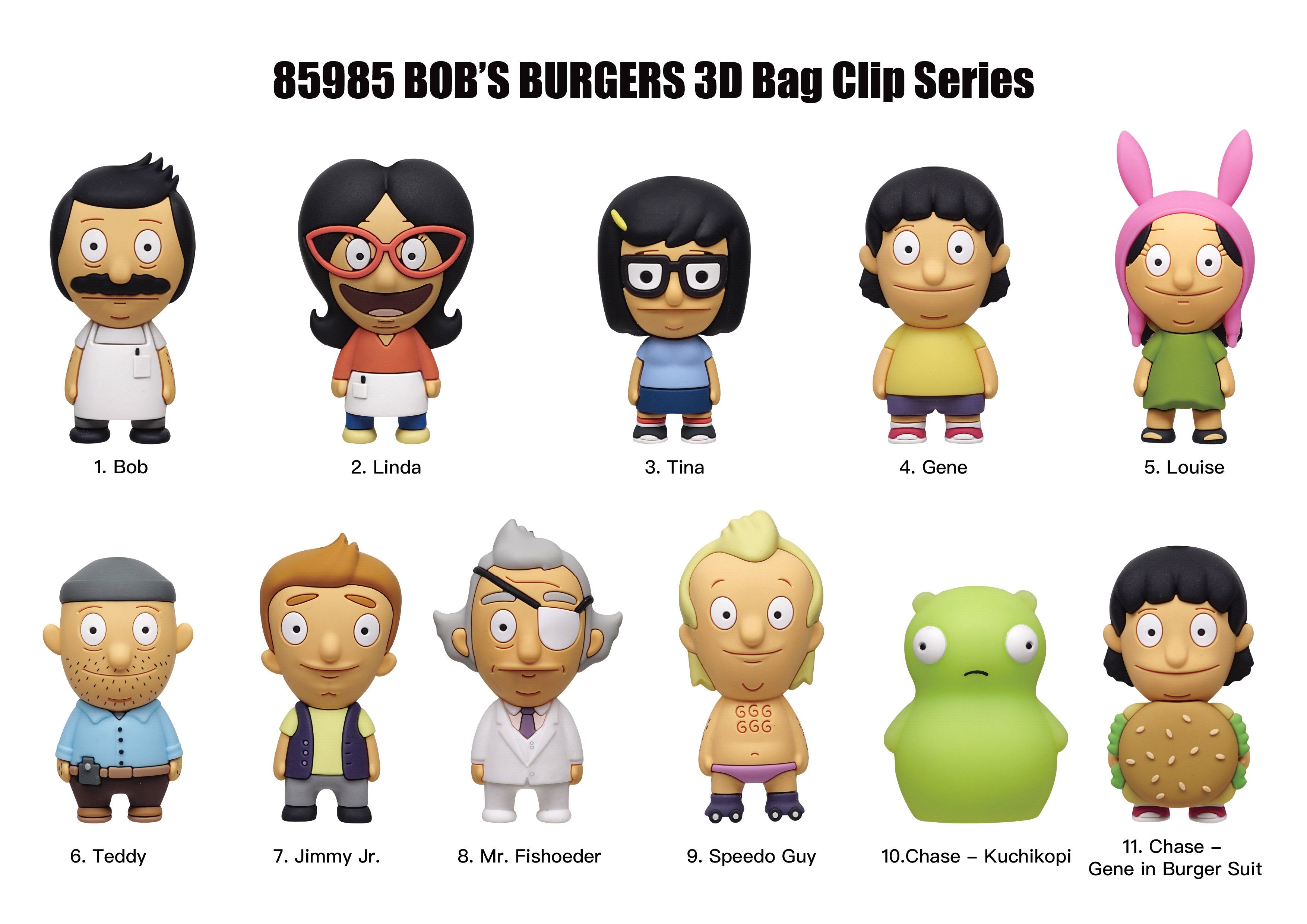 BOB'S BURGERS - Series 1 - 3D Foam Bag Clip (Display 24 Pcs)