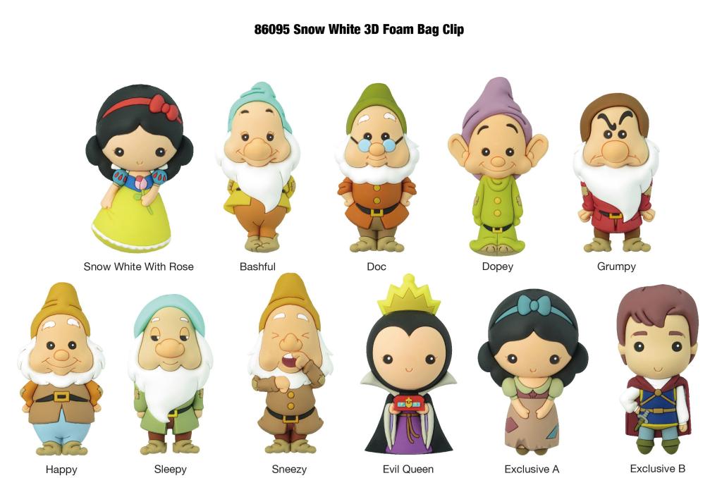 DISNEY - Snow White - 3D Foam Bag Clip (Display 24 Pcs)