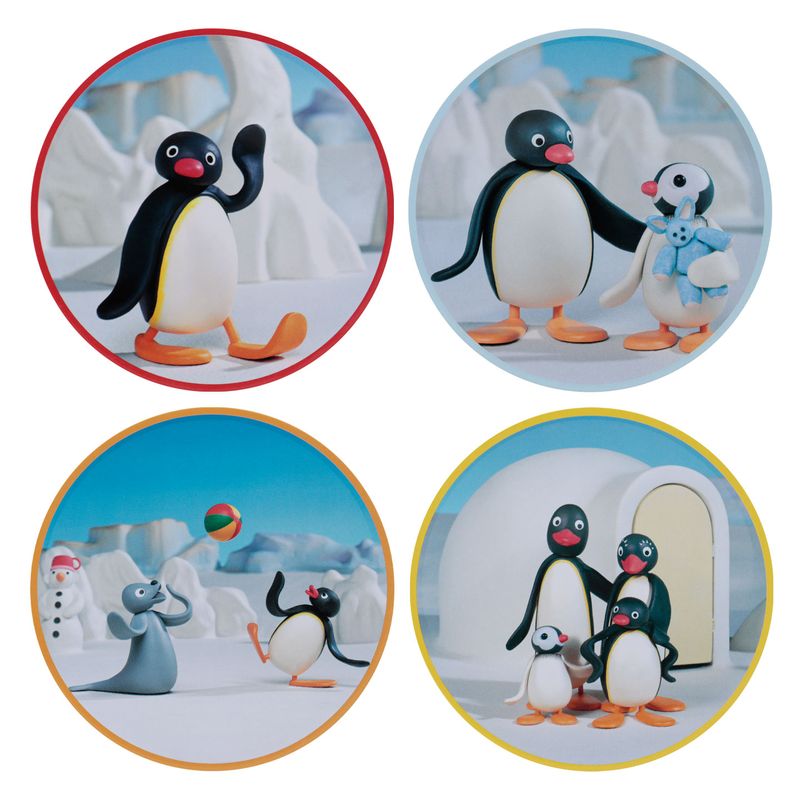 PINGU - 4 Embossed Metal Coasters