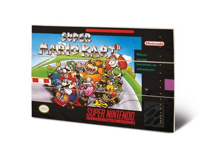 SUPER NINTENDO - Wood Print 20x29.5 - Super Mario Kart