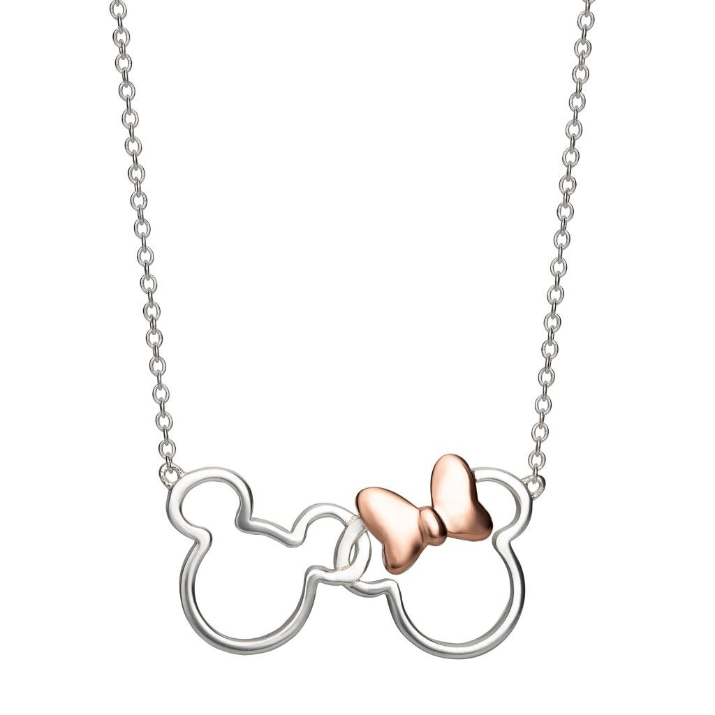 MICKEY & MINNIE - Necklace in Rose Gold & Silver Brass Plated