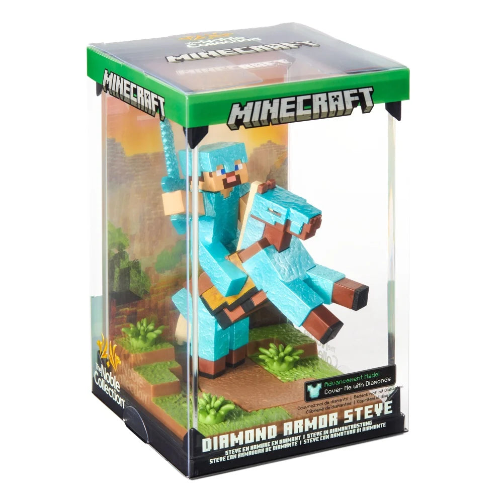 MINECRAFT -Steve "Armure en diamant" & Cheval -Fig. Diorama 17x10x10cm