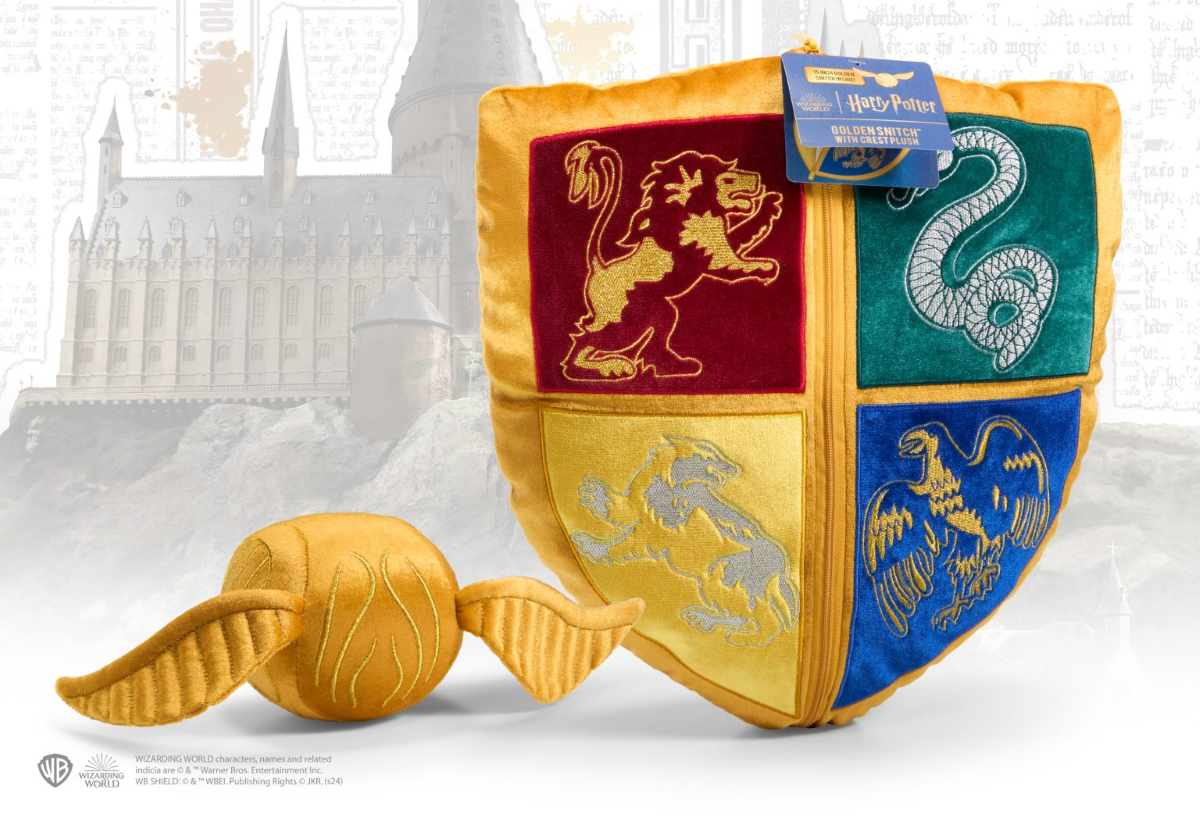 HARRY POTTER - Blason de Poudlard et Vif d'or - Peluche 36cm
