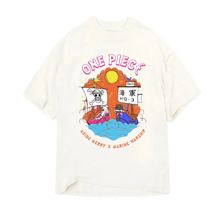 ONE PIECE - Going Merry X Marine Warship - T-Shirt Men (S)