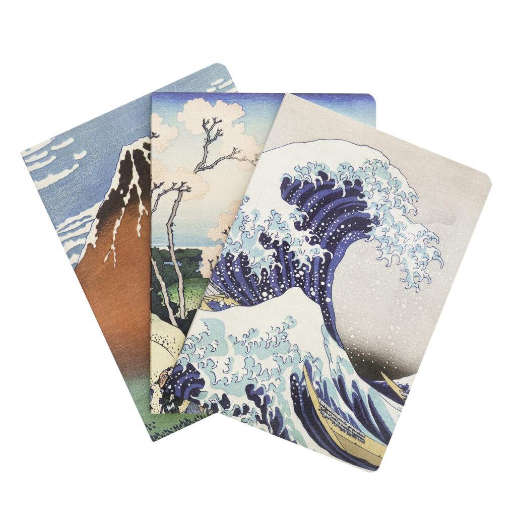 HOKUSAI - The Great Wave - 3 Pack of Notebooks - Size A5