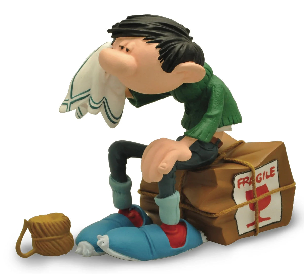 GASTON LAGAFFE - Figurine Resine - Fragile Crate - 12cm