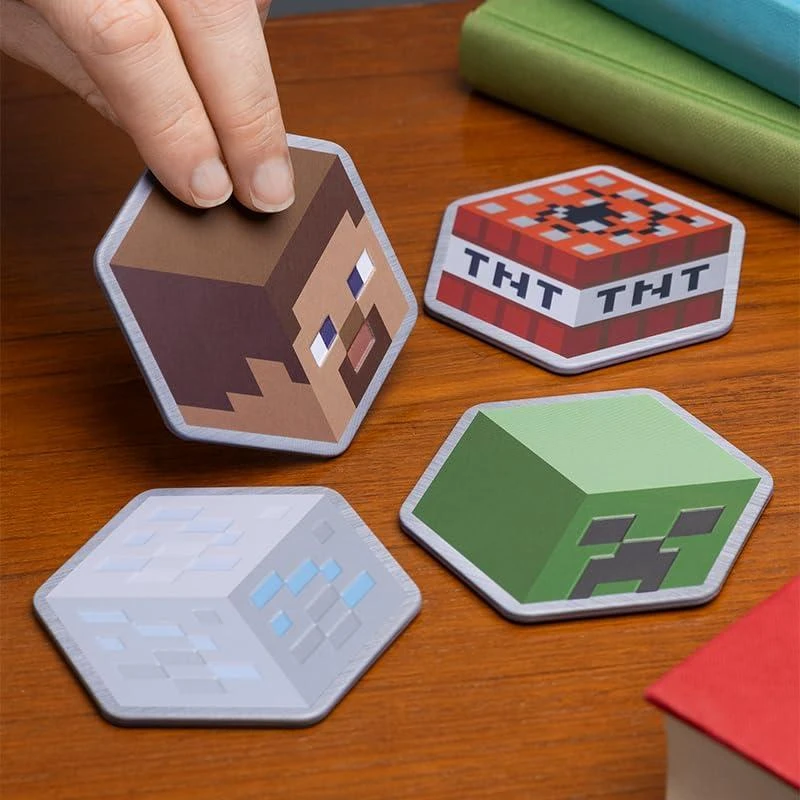 MINECRAFT - Set of 4 Metal Coasters