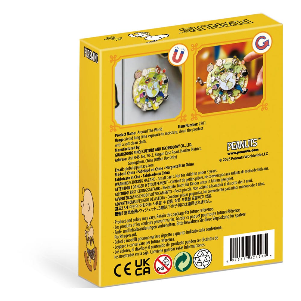 PEANUTS - Around The World - Wood Magnet