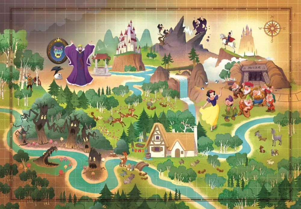 DISNEY - Snow White - Story Maps Puzzle 1000P