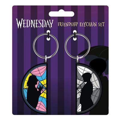 WEDNESDAY - Rubber Keychain 2 Pack - Wednesday Enid Window