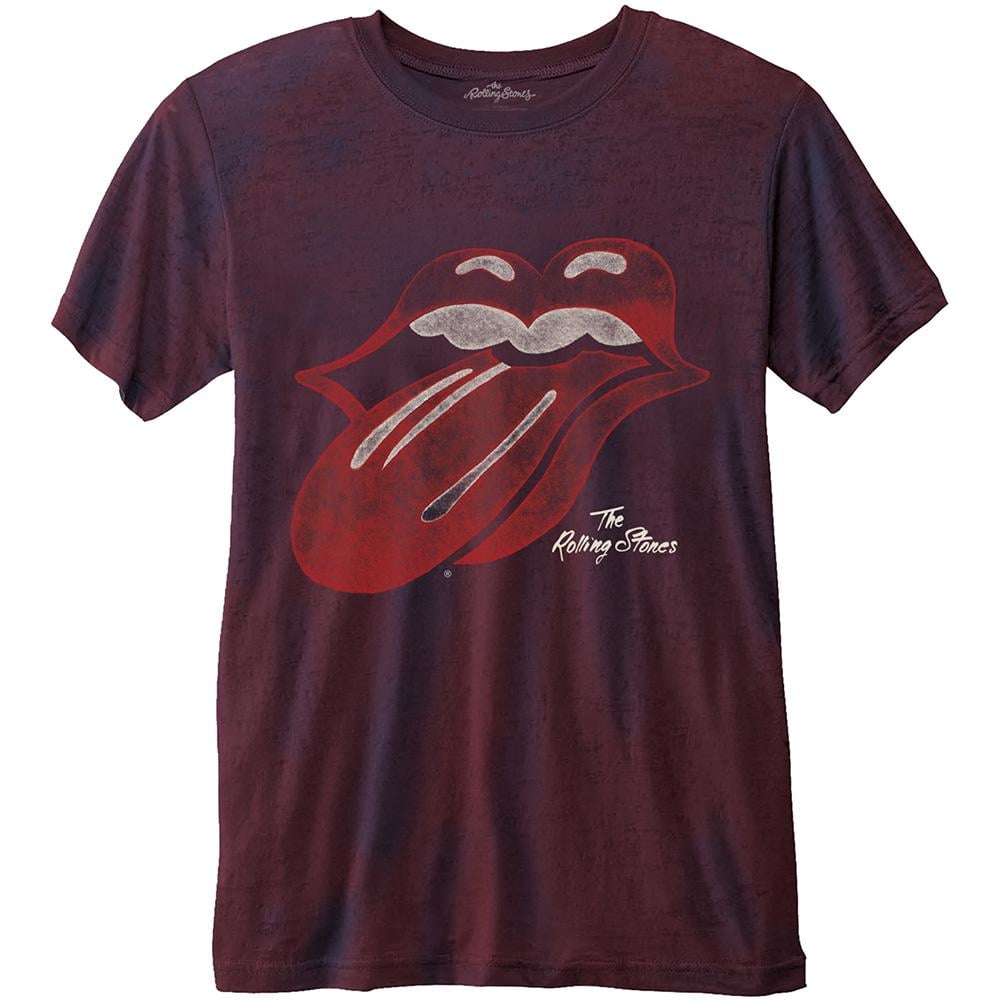 ROLLING STONES - T-Shirt BurnOut - Vintage Tongue Logo (M)
