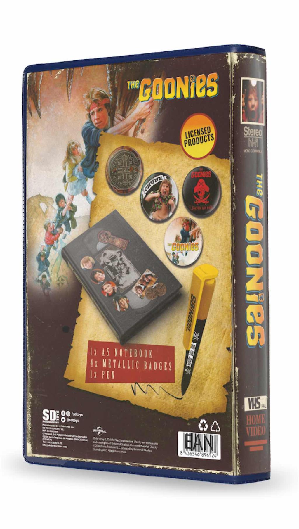 THE GOONIES - Set VHS - Stationery Set (Notebook, Badges and Pen)