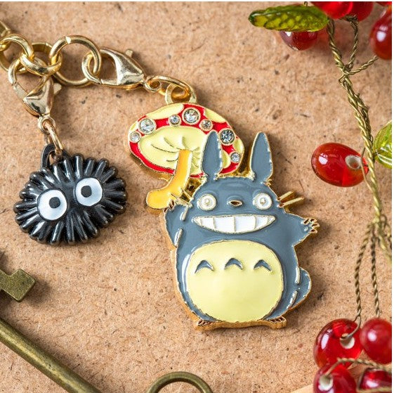 MY NEIGHBOR TOTORO - Grey Totoro & mushroom - Chainette charms