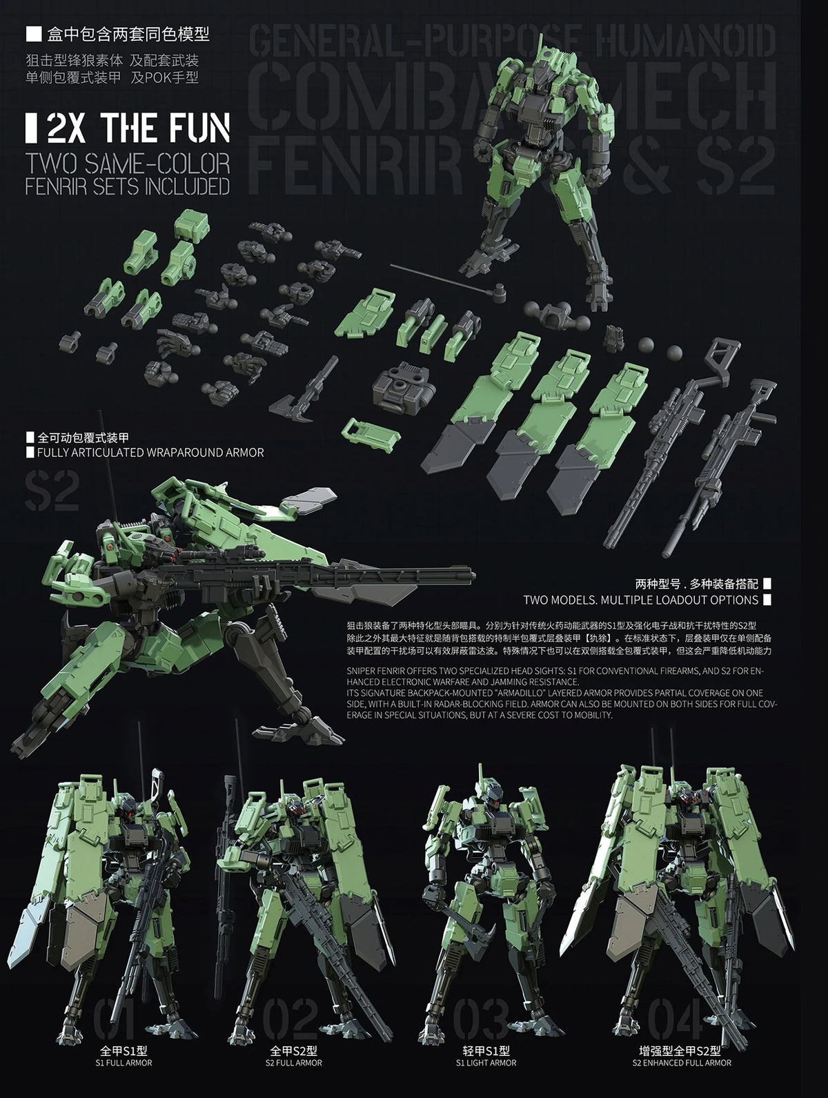 SHEIK MAINLAND - Sniping Type Fenrir (Green) - Model Kit 1/18