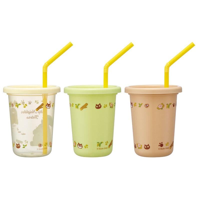 MY NEIGHBOR TOTORO - 3 glasses with straws set