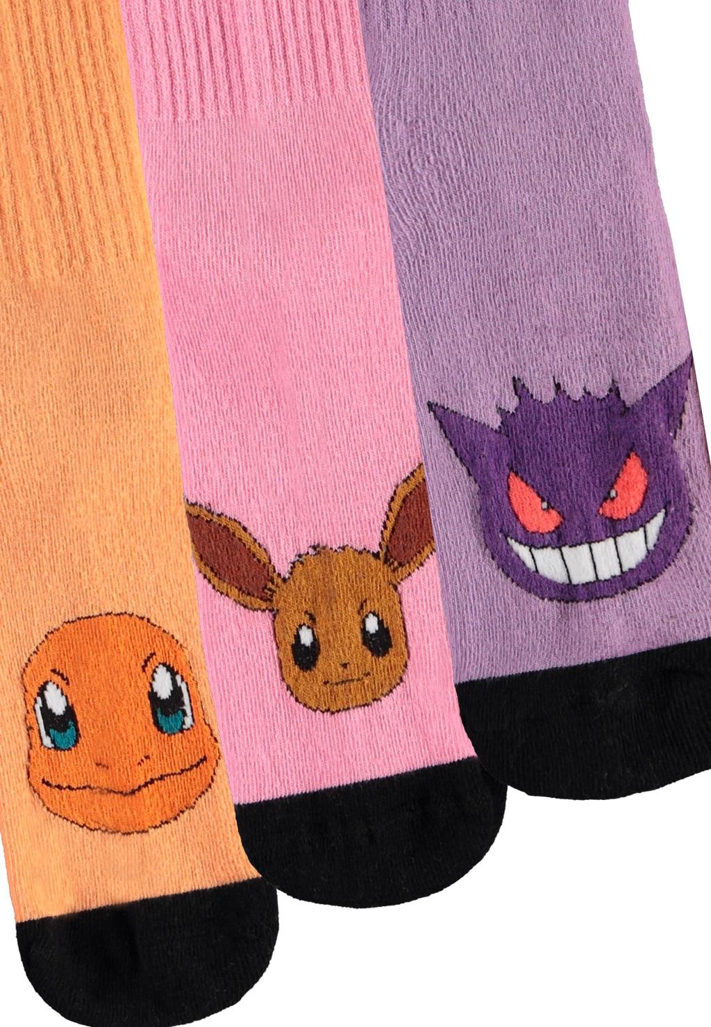 POKEMON - Trio Color - Pack of 3 pairs of Sport socks (S 5,5-8)