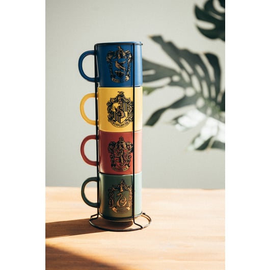 HARRY POTTER - Les 4 Maisons - Set de 4 Tasses à café avec socle 300ml
