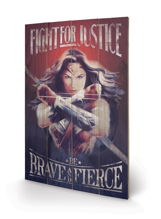 WONDER WOMAN - Wood Print 40X59 - Fight For Justice