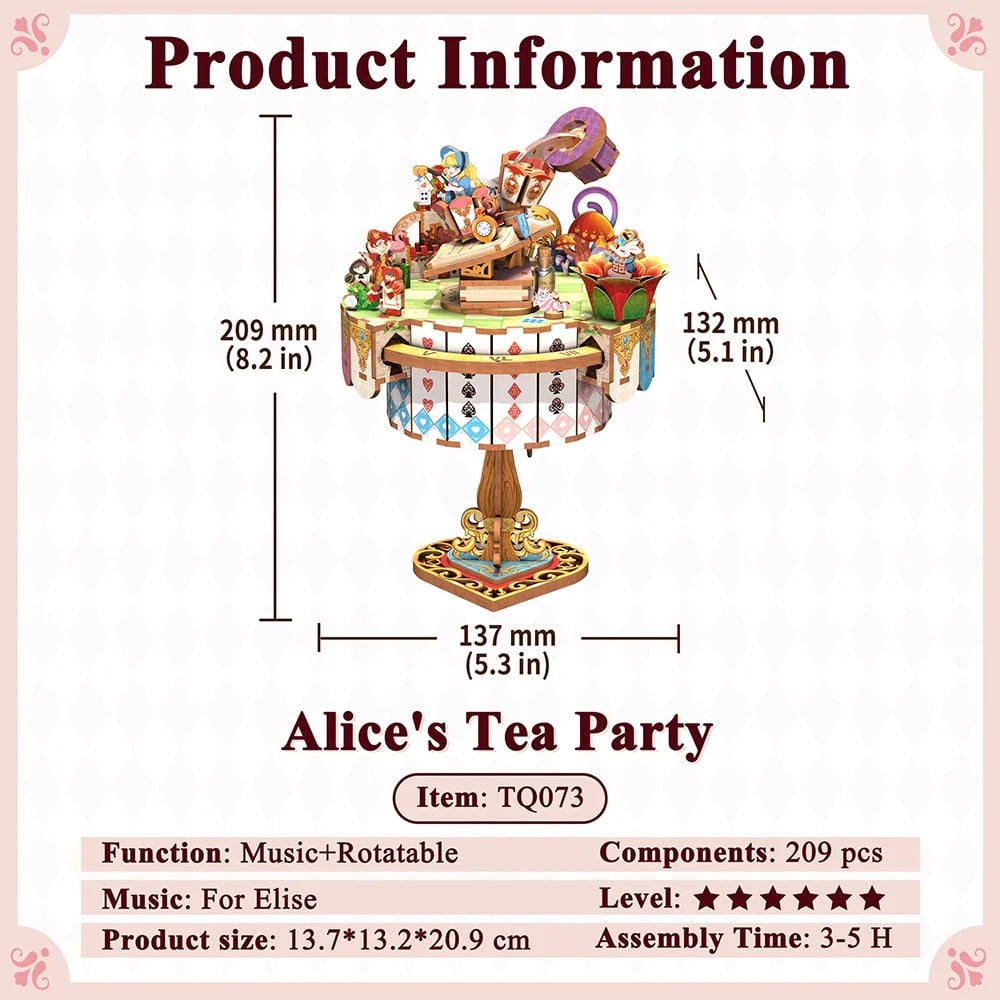 ALICE'S TEA PARTY - DIY Musical box - 209pcs