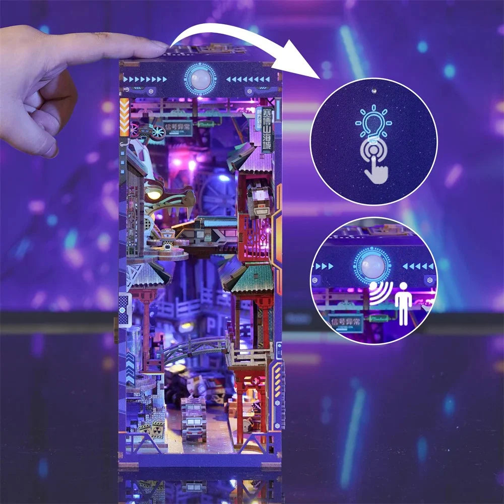BOOK NOOK KIT - DIY- Cyber City - 284pcs + LED Light
