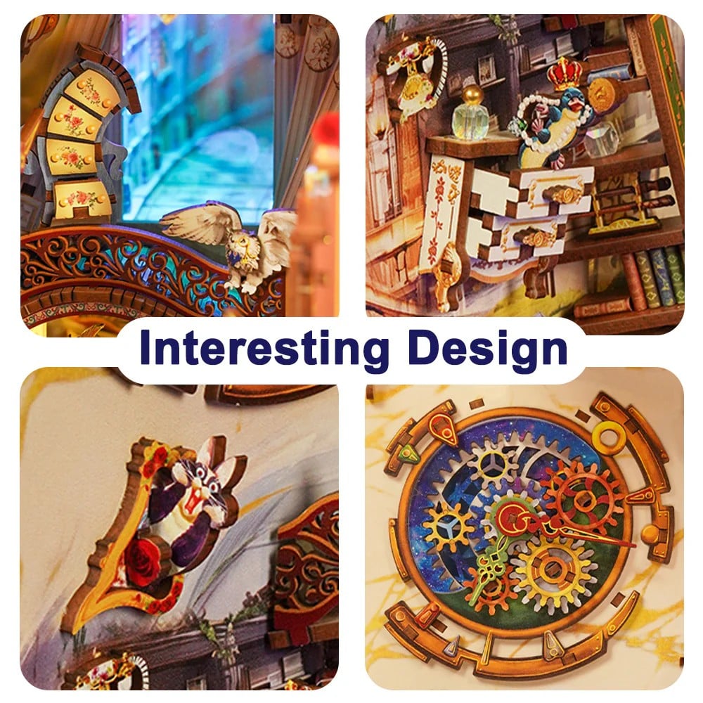 BOOK NOOK KIT - DIY- Magical library - 521pcs + LED Light