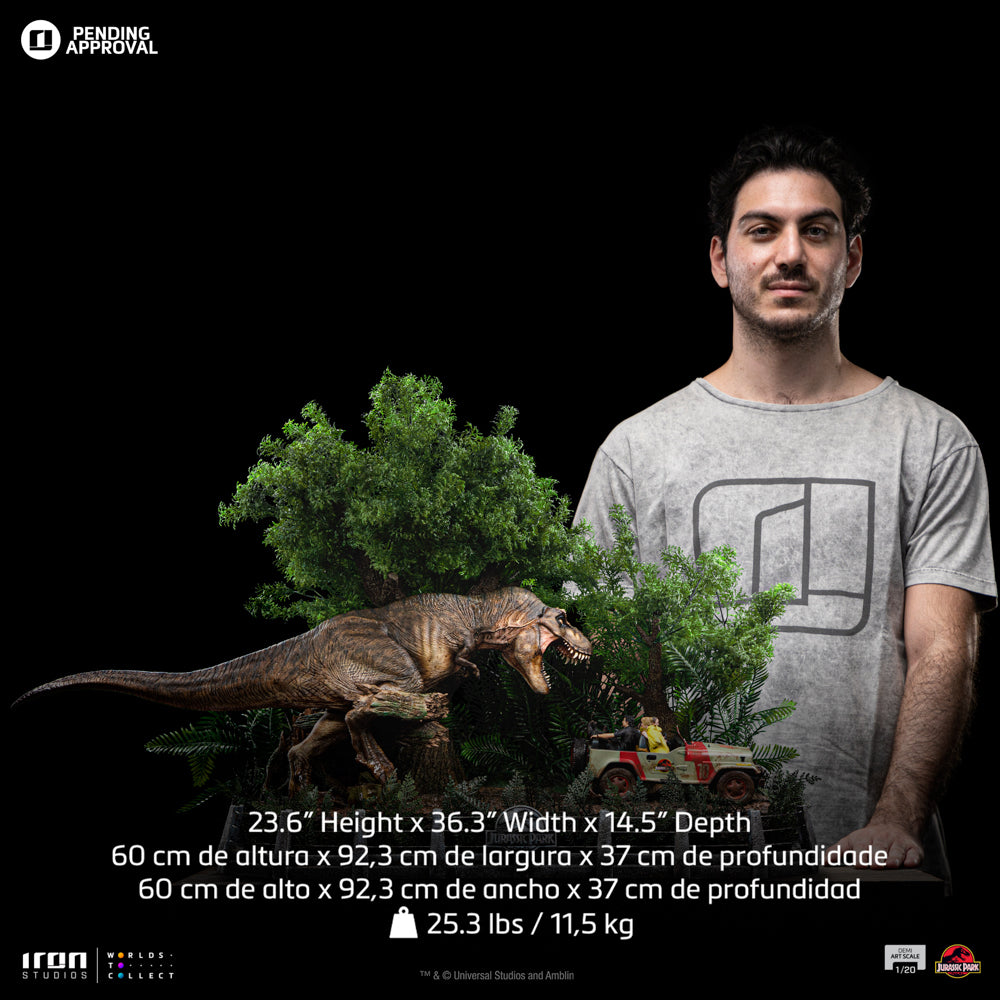 JURASSIC PARK - T-Rex Chase - Statue Demi Art Scale 1/20 60cm