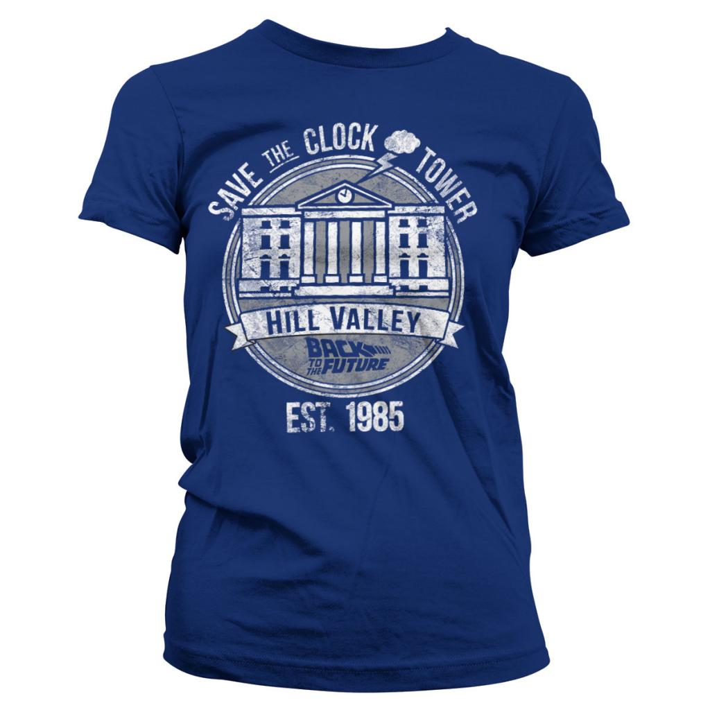 BACK TO THE FUTURE - T-Shirt Save the Clock Tower - Navy GIRL (L)