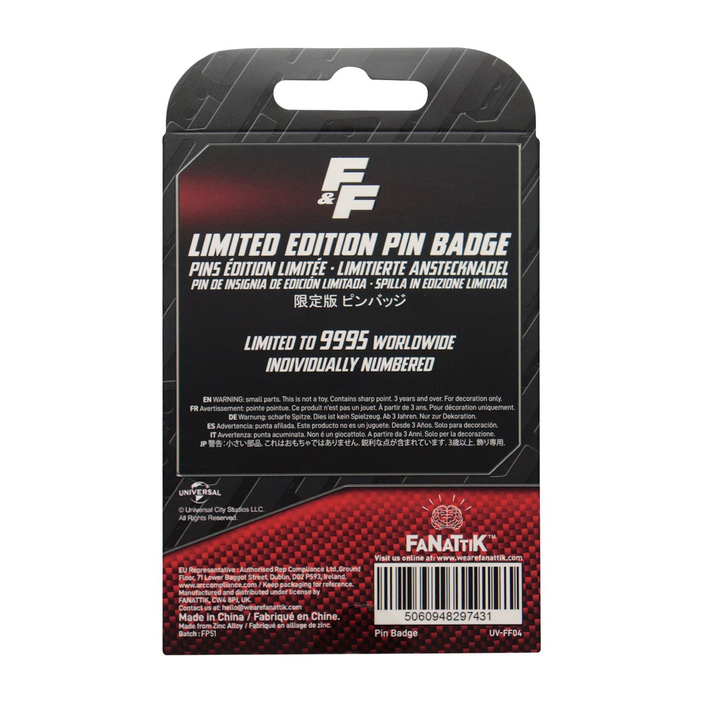 FAST & FURIOUS - Familia License Plate - Limited Edition Pin's