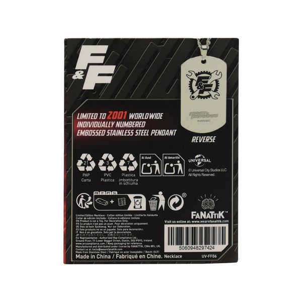 FAST & FURIOUS - Limited Edition Stainless Steel Dog Tag