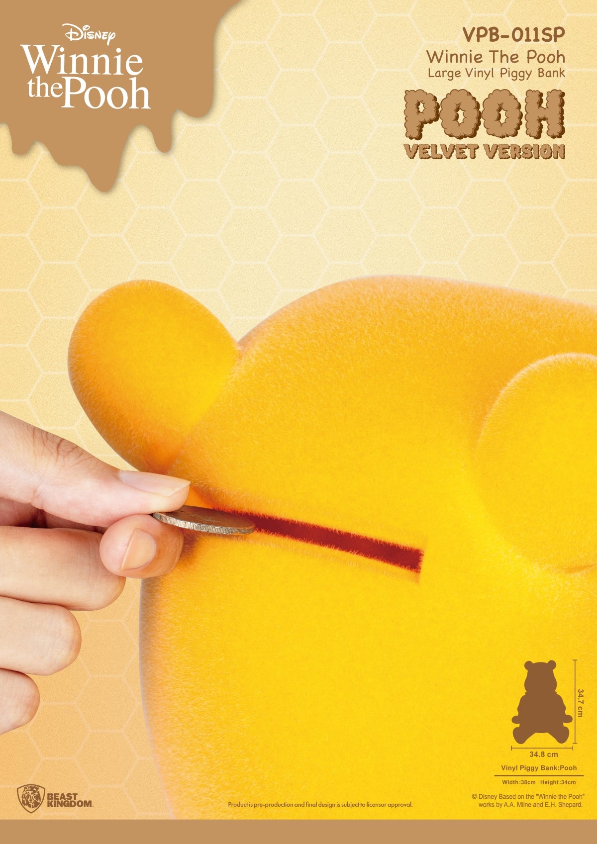 WINNIE THE POOH - Winnie "Velvet Version" - Piggy Bank 34cm
