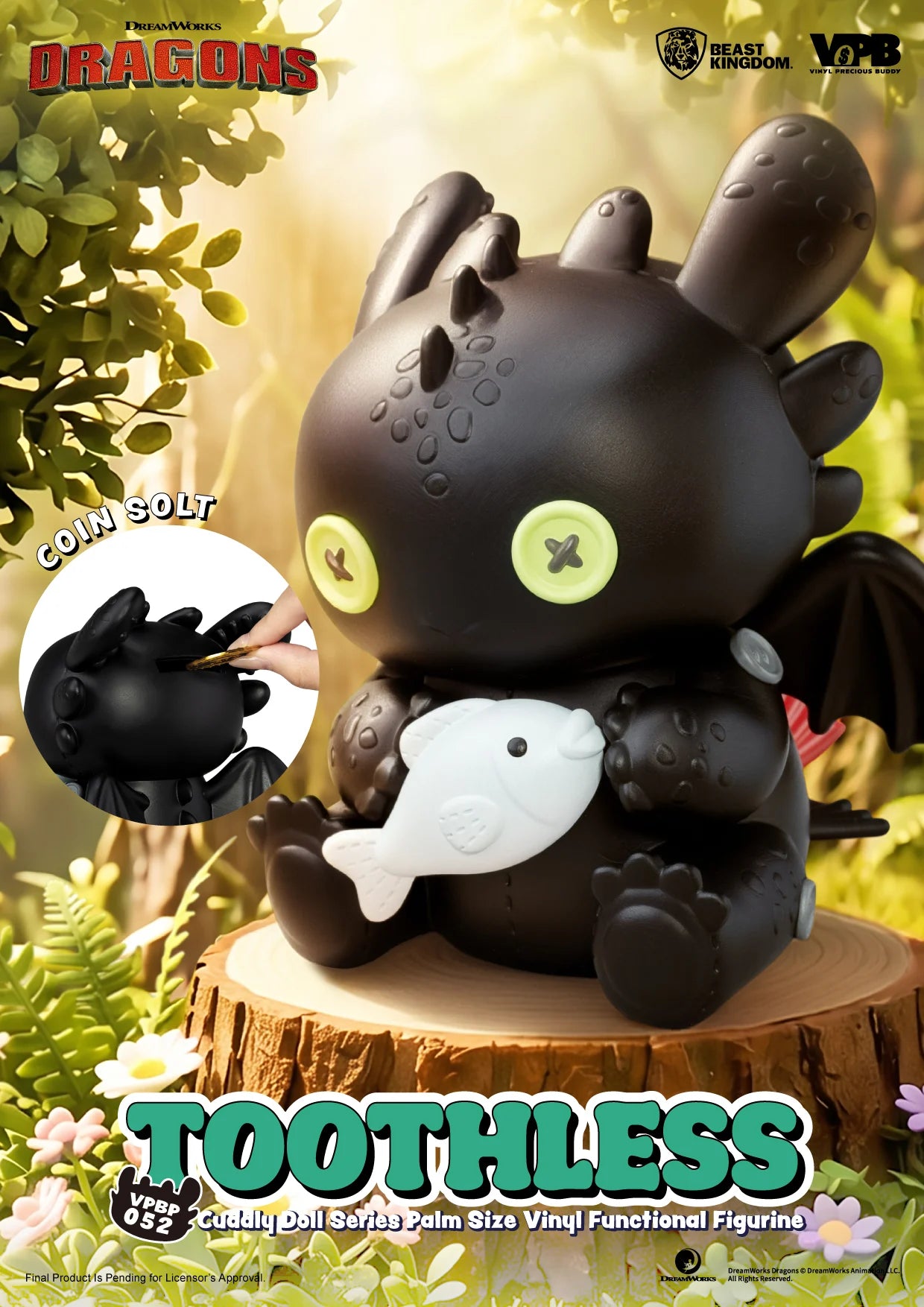 HOW TO TRAIN YOUR DRAGON - Toothless - Bank Vinyl Figure 11.7cm