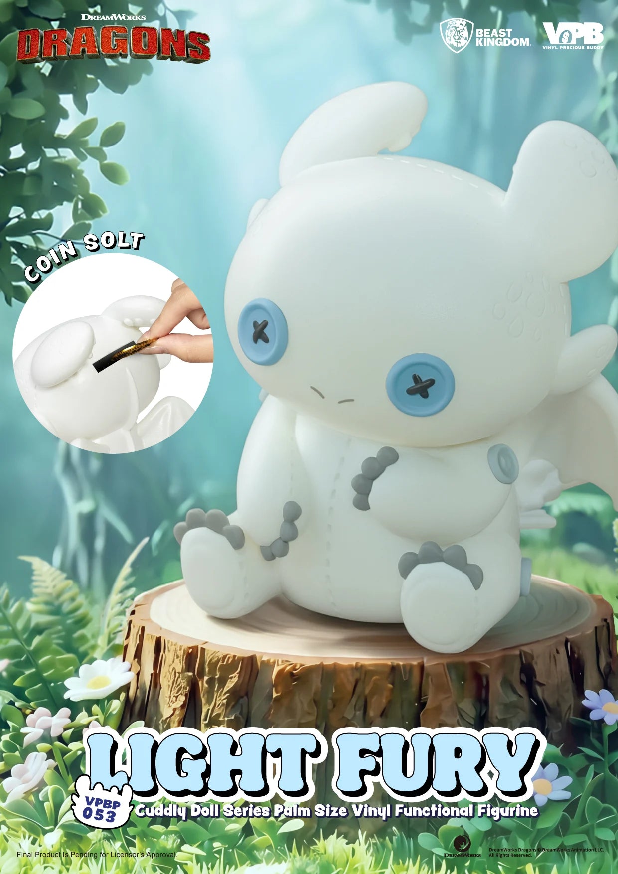 HOW TO TRAIN YOUR DRAGON - Light Fury - Bank Vinyl Figure 11.2cm