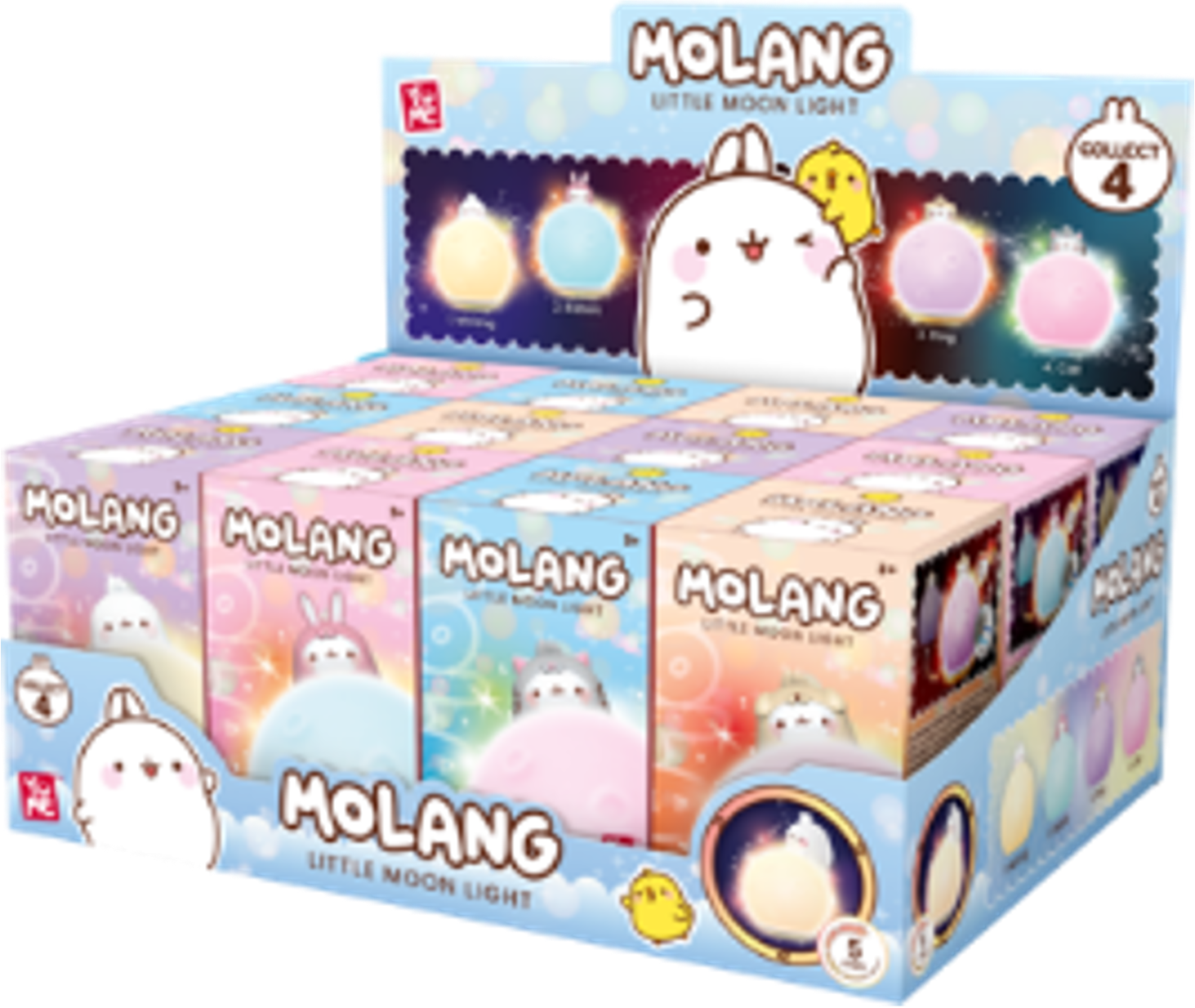 MOLANG - Light Moon Light Series - Assortiment 12 Figures 8cm