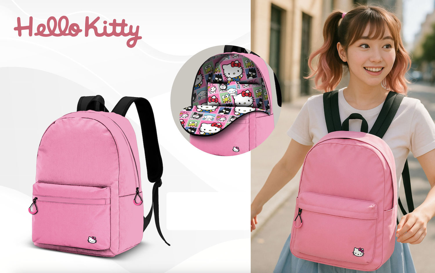 HELLO KITTY - Backpack BLOCK - '41x30x18cm'