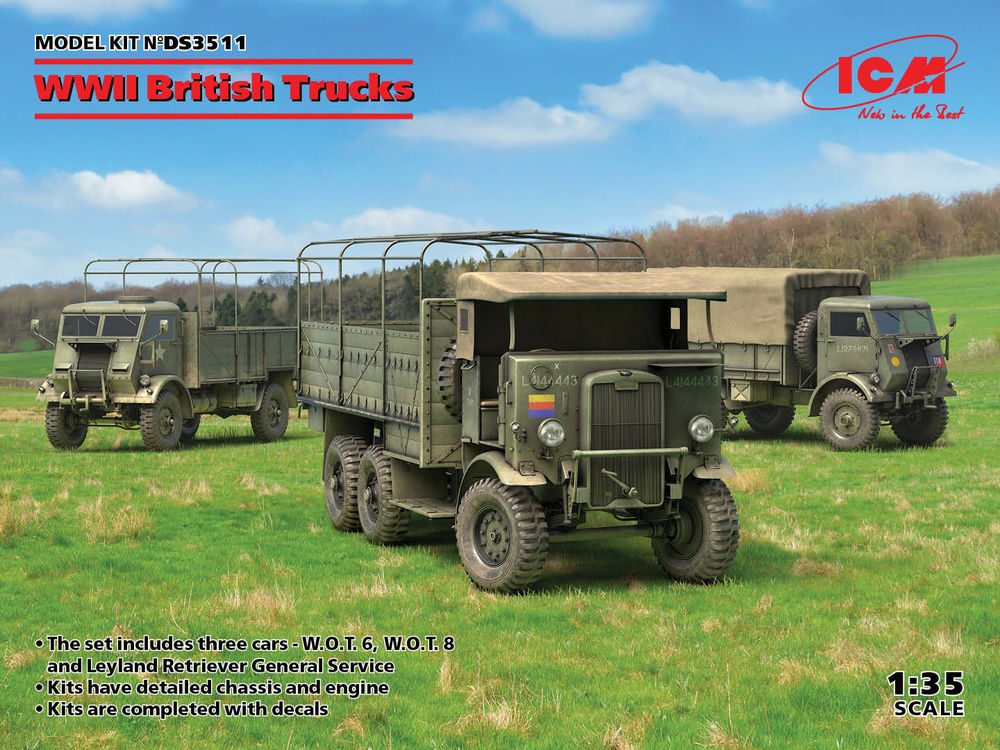 WWII British Trucks(Model W.O.T.6,Model W.O.T.8,Leyland Retriever General Serv