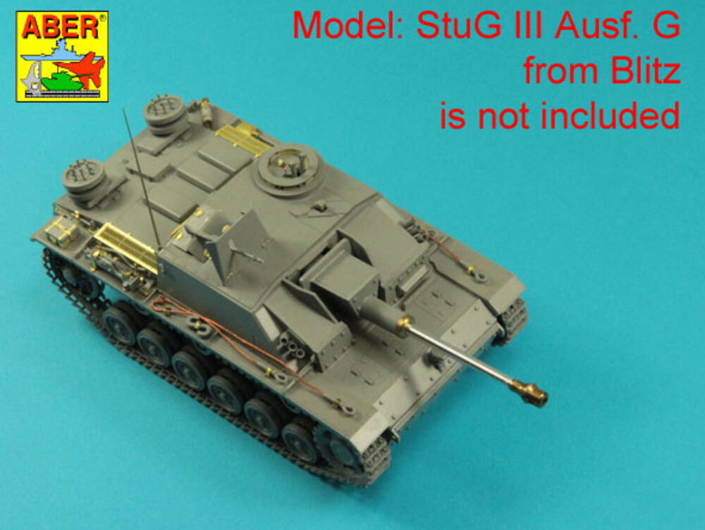 German StuK.40 L/48 7,5cm barrel with early model muzzle brake for StuG.III Ausf.F/8 and StuG.III Ausf.G early