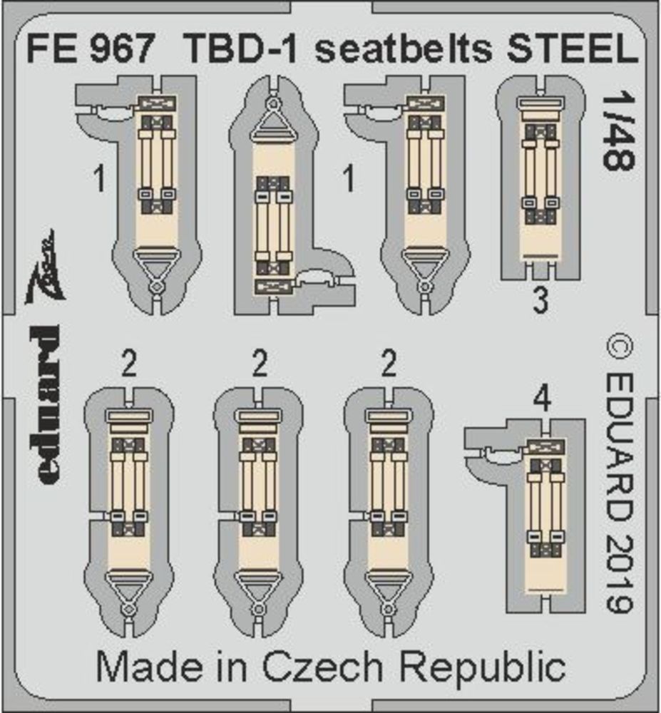 TBD-1 seatbelts STEEL f.Great WAll Hobby