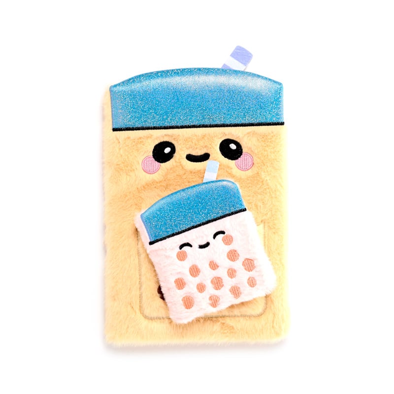 KAWAII - Boba the Bubble Tea - Premium Fluffy Notebook + 1 Mini