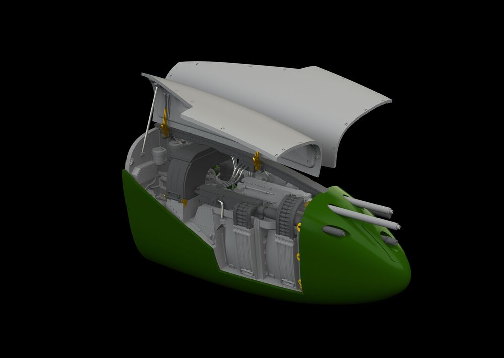 P-38J nose gun bay PRINT for TAMIYA