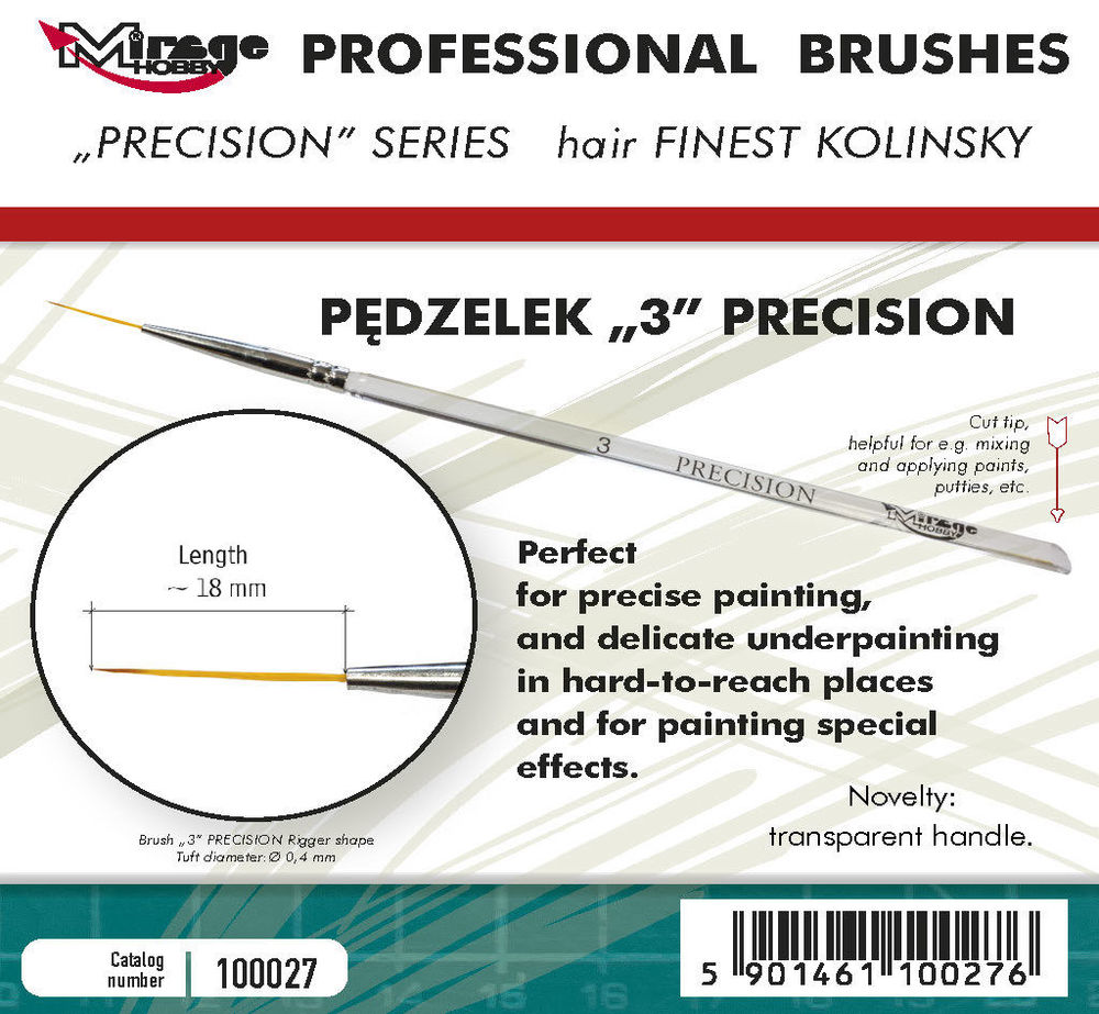 MIRAGE BRUSH PRECISION KOLINSKY SIZE 3