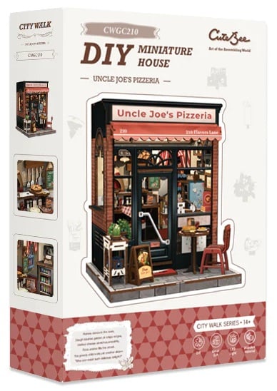 MINIATURE HOUSE - DIY- Uncle Joe's Pizzeria - 236pc + LED Light