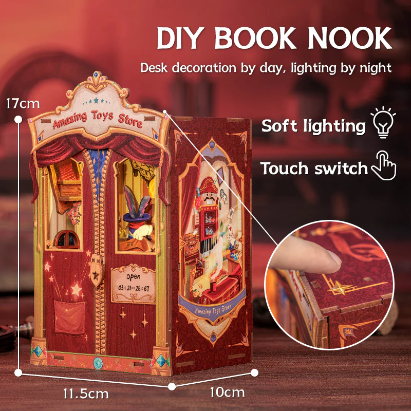 BOOK NOOK KIT - DIY - Amazing Toy Store - 107pc + LED Light