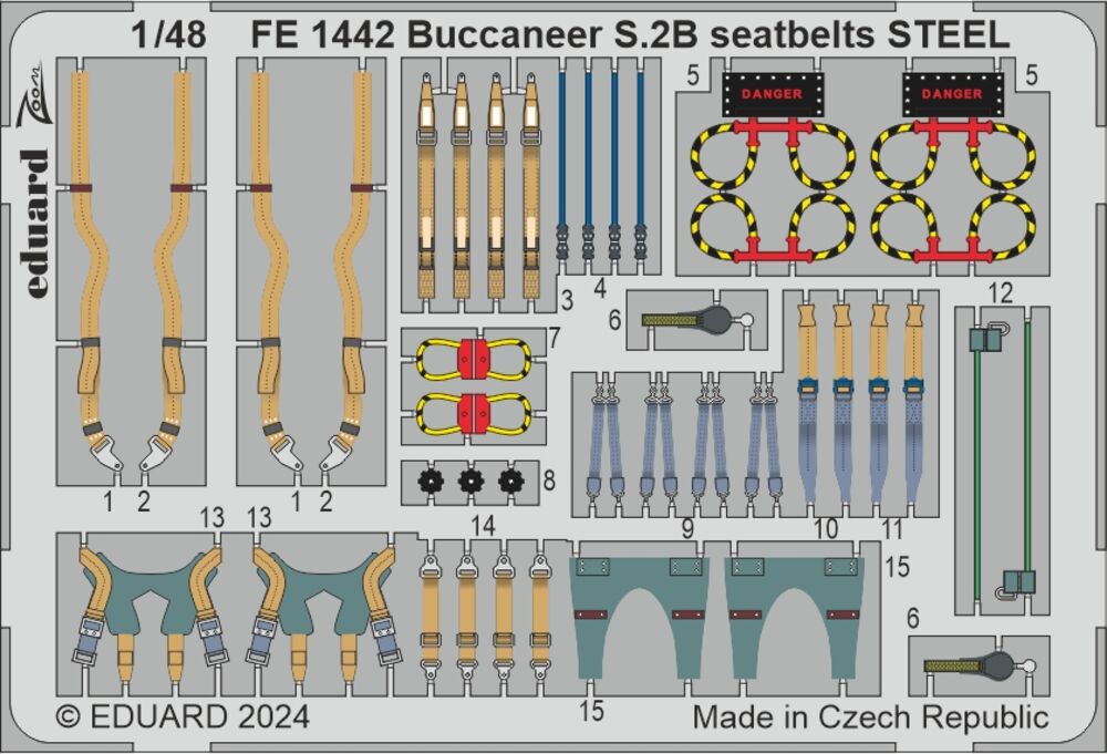 Buccaneer S.2B seatbelts STEEL  AIRFIX