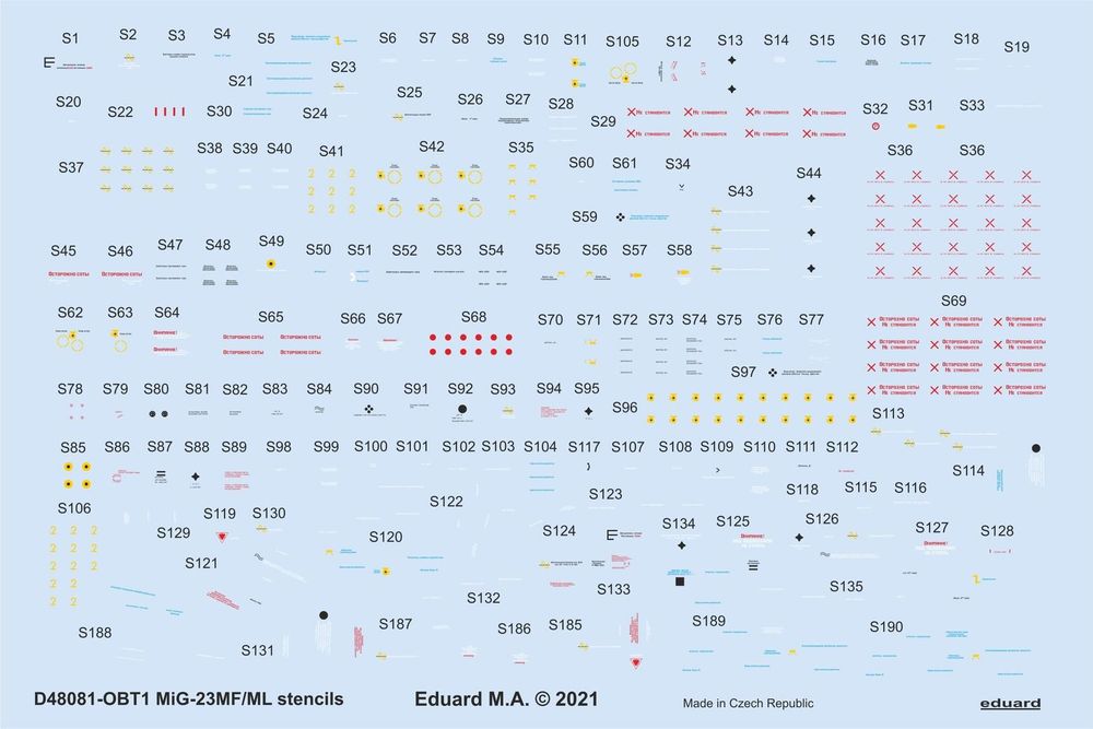 MiG-23MF/ML stencils 1/48 for TRUMPETER