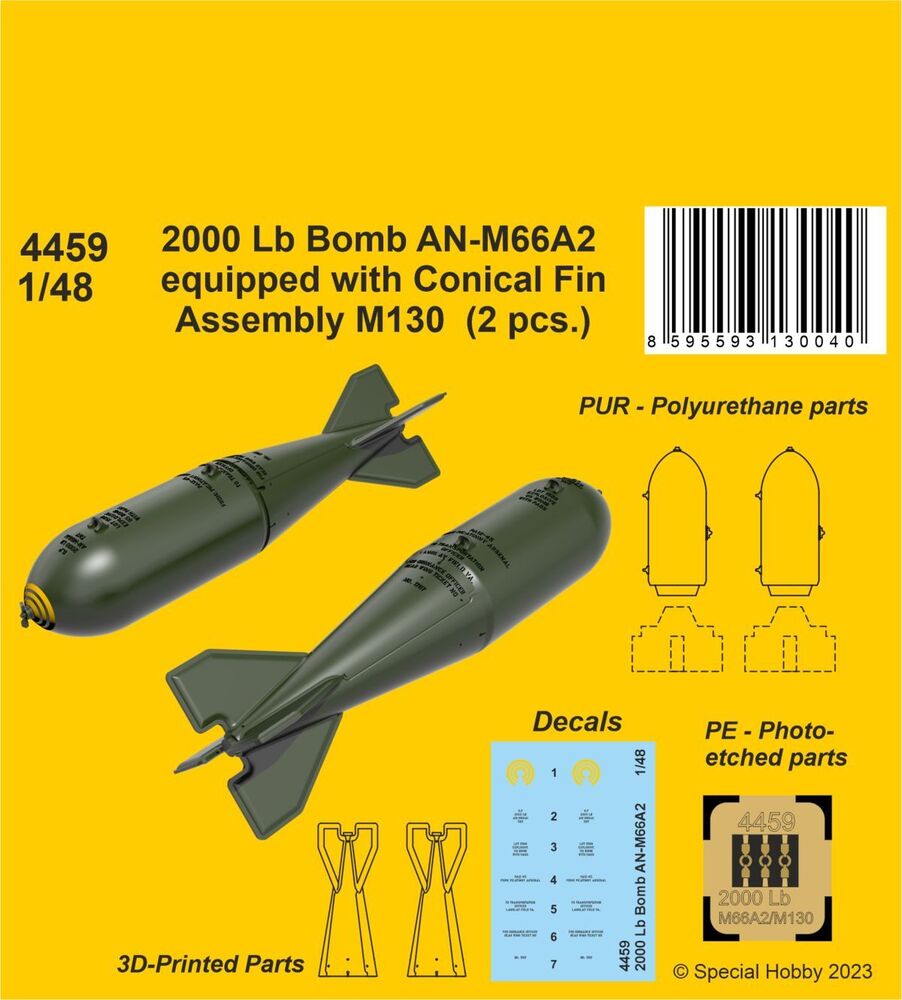 2000 Lb Bomb AN-M66A2 equipped with Conical Fin Assembly M130 (2 pcs.)