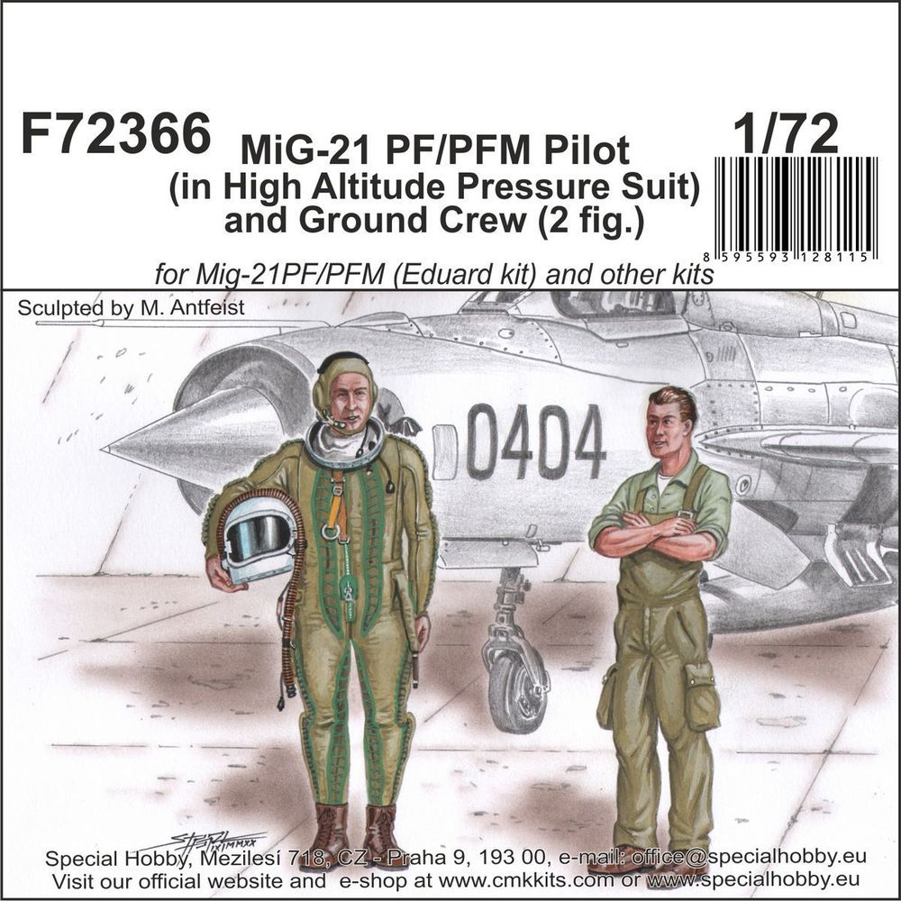 MiG-21 PF/PFM Pilot (in High Altitude Pressure Suit) and Ground Crew (2 fig.)