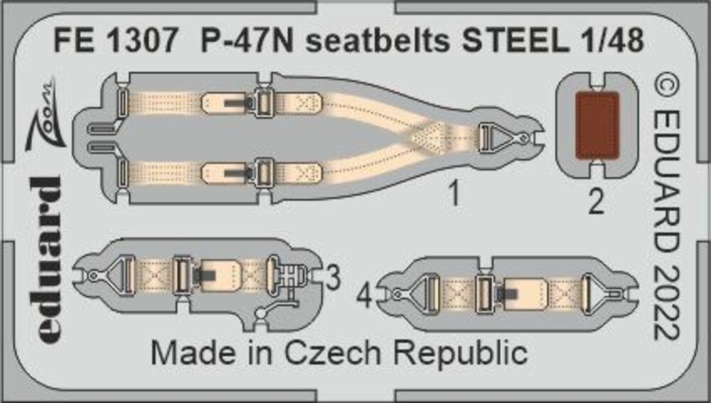 P-47N seatbelts STEEL for ACADEMY