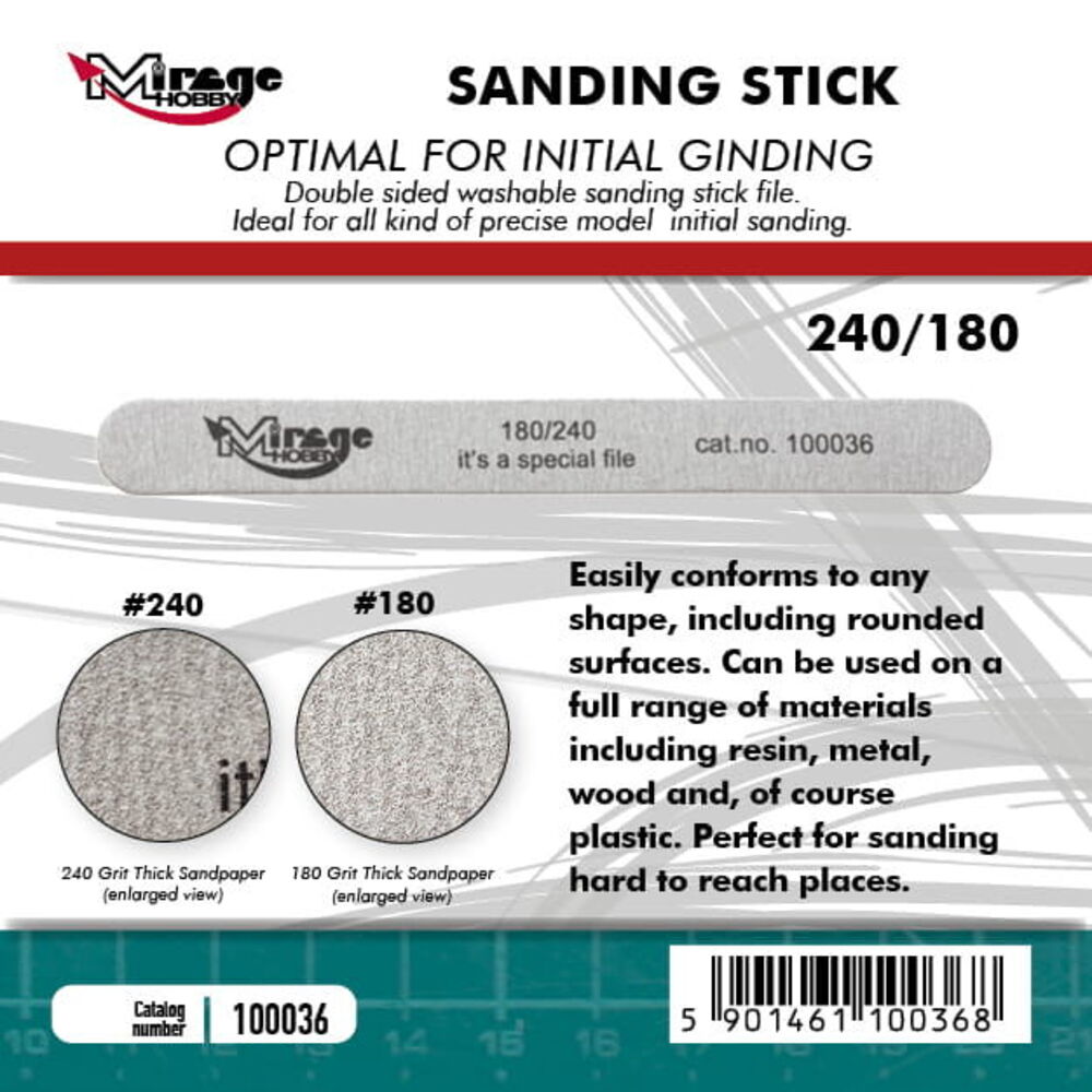 MIRAGE Sanding Stick Double Grid 180/240